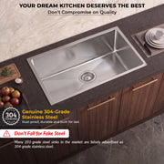Plantex Guranteed 304 Grade Stainless Steel Kitchen Sink/Sink For Kitchen with 7 Years of Warranty by Plantex/Single Bowl Sink with All Fittings & Drain Rack Included (Silver Matt - 30x18 Inches)
