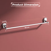 Plantex Towel Rod for Bathroom/304 Grade Stainless Steel Towel Bar/Towel Stand/24 Inch Towel Hanger/Bathroom Accessories - Pack of 1 (PM-2402, Chrome)