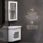 Plantex Unbreakable Wall Mount Vanity Cabinet with Washbasin and Mirror/Corner Basin with Cabinet for Bathroom - (406, White)