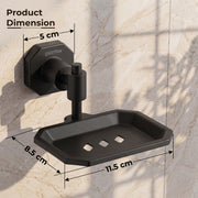 Plantex 304 Grade Stainless Steel Soap Holder for Bathroom/Soap Dish/Soap Stand for Kitchen Sink/Soap Case/Bathroom Accessories- Nipron (Black)
