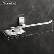 Plantex 304 Grade Stainless Steel Soap Dish/Soap Stand/Napkin Ring/Holder/Towel Hanger for Bathroom/Bathroom Accessories - Crystal (Chrome)