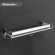 Plantex Stainless Steel Bathroom Shelf Rack/Bathroom Organizer/Wall Shelf for Bathroom Accessories Set/Kitchen Stand/Kitchen Shelves & Racks-(Chrome 18x5 Inches)