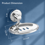 Plantex Maxx Stainless Steel Soap Holder for Bathroom - Soap Dish Stand/Accessories (Chrome)