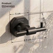 Plantex 304 Grade Stainless Steel Robe Hook/Cloth Holder/Towel Hanger/Bathroom Accessories - Nipron (Black)
