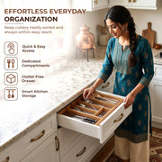 Plantex Cutlery Tray for Kitchen/Adjustable Cutlery Tray with Choping Board