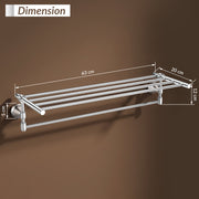 Plantex 304 Grade Stainless Steel Towel Rack for Bathroom/Towel Stand/Hanger/Bathroom Accessories - Niko (24 Inch-Chrome)