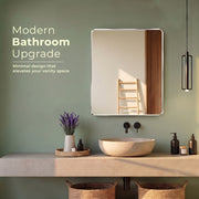 Plantex Unframed Unframed Rectangle Mirror for Wall/Mirror with Beveled Smooth Edges/Mirror for Bathroom/Dressing Room/Living Room/Bedroom/Entryway - (15x18 Inch)