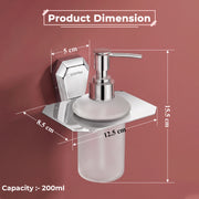 Plantex Liquid Soap Dispenser for Bathroom/304 Grade Stainless Steel Shampoo Dispenser/Handwash Dispenser/Bathroom Accessories - Pack of 1 (PM-2407, Chrome)