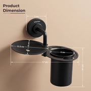 Plantex 304 Grade Stainless Steel 2in1 Soap Holder with Tumbler Holder/Bathroom Accessories - Daizy (Black)