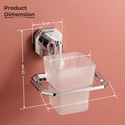 Plantex 304 Grade Stainless Steel Toothbrush Holder Wall Mount/ABS Material Tumbler Holder for Wash Basin and Bathroom- Nipron (Chrome)