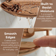 Plantex J4 Stainless Steel Double Soap Dish for Bathroom/Soap Holder for Bathroom/Wall Mounted Soap Holder/Bathroom Accessories (PVD Rose Gold Finish) Angel