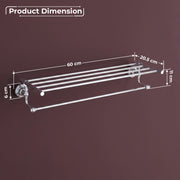 Plantex 304 Grade Stainless Steel 24 inch Towel Rack for Bathroom/Towel Stand/Hanger/Bathroom Accessories - Skyllo (Chrome)