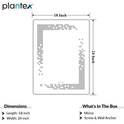 Plantex LED Mirror for Wash Basin with 3 Tone/Designer Mirror for Living Room/Bedroom/Dressing Room - Rectangle Shape (18 X 24 Inch)