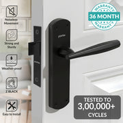 Plantex Heavy Duty Door Lock Ã¢â‚¬â€œ Bathroom Door Lock/Mortise 8inch Keyless Plate Handle Set for Home/Bathroom/Store Room/Balcony/Office with Baby Latch (8135-Z-Black)