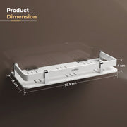 Plantex Deluxe Acrylic Bathroom Shelf (12x5 Inches, White, Matte)