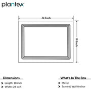 Plantex Glass LED Mirror for Bedroom/Wall with 3 Lighting Option/Smart Mirror for Living Room/Bedroom/Dressing Room - Rectangle Shape (18 X 24 Inch)