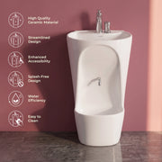 Plantex Ceramic Wudu Basin for Bathroom/Premium One Piece Basin/Ablution with Leg Wash/Free Standing Pedestal Wash Basin (White)