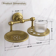 Plantex 304 Grade Stainless Steel 2in1 Soap Holder with Tumbler Holder/Bathroom Accessories - Skyllo (Antique)