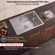 Plantex Guranteed Stainless Steel 304 Grade Kitchen Sink/Handmade Sink for Kitchen with 7 Years of Warranty by Plantex/Single Bowl Sink with All Fittings & Drying Rack (Silver Matt-22x18 Inches)