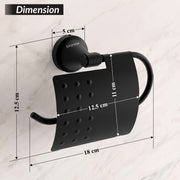 Plantex 304 Grade Stainless Steel Tissue/Toilet Paper Roll Holder Stand for washroom Bathroom Accessories - Pack of 1 Niko (Black)