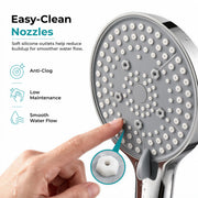 Plantex Hand Shower for Bathroom/5 Mode Multifunctional Shower/5-Inch ABS Plastic Silicone Handheld Shower Head/Easy Mode Switching – (Chrome, APS-8607)