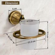 Plantex 304 Grade Stainless Steel Toothbrush Holder/ABS Tumbler Stand for Bathroom and Wash Basin/Bathroom Accessories - Niko (Antique)
