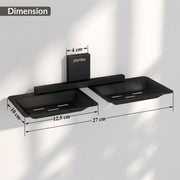 Plantex 304 Grade Stainless Steel Double Soap Stand/Dual Soap Dish/Soap Case/Soap Storage/Wall Mounted Soap Holder/Bathroom Accessories - Crystal (Black)