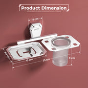 Plantex 2in1 Soap Dish with Tumbler Holder for Bathroom/304 Grade Stainless Steel Soap Holder with Toothbrush Holder/Bathroom Accessories - Pack of 1 (PM-2409, Chrome)