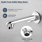 Plantex Bath Tub Spout with Wall Flange/Single Lever Spout/High Flow Tap for Bathroom/Kitchen - (Chrome)
