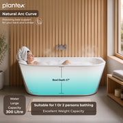 Plantex Bathtub for Bathroom/Freestanding Bath tub for Adults/Deep Soaker Bathtub with Overflow, Popup and Drain Pipe (BSM-207A-White-1700mm)