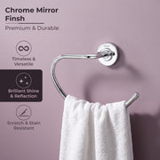 Plantex 304 Grade Stainless Steel Towel Ring for Wash Basin/Napkin Hanger for Bathroom/Hand Towel Holder/Bathroom Accessories - Daizy (Round,Chrome)