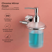 Plantex 304 Grade Stainless Steel Hand Wash Holder for Wash Basin Liquid Soap Dispenser Bathroom Accessories - Nipron (Chrome)