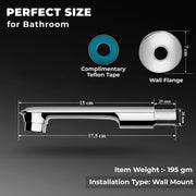 Plantex Bath Tub Spout with Wall Flange/Single Lever Spout/High Flow Tap for Bathroom/Kitchen - (Chrome)