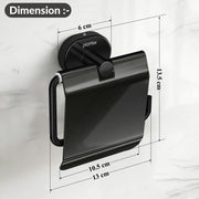Plantex J4 Stainless Steel Toilet Paper Holder for Bathroom/Tissue Holder for Washroom/Toilet roll Holder for Wall Mounted/Bathroom Accessories (PVD Black Finish) Onix