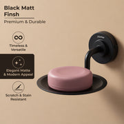 Plantex 304 Grade Stainless Steel Soap Holder/Stylish and Durable Soap Dish for Bathroom/Single Soap Tray/Bathroom Accessories - Daizy (Black)