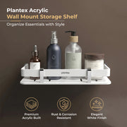Plantex Acrylic Bathroom Organizer/Shelf for Kitchen/Wall - Accessories (9x5 Inches-White)