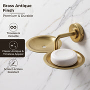 Plantex 304 Grade Stainless Steel Double Soap Holder/Soap Stand/Soap Dish for Bathroom and Wash Basin/Bathroom Accessories - Daizy (Antique)
