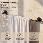 Plantex 304 Grade Stainless Steel Towel Rod/Towel Rack for Bathroom/Towel Bar/Hanger/Stand/Bathroom Accessories - Nipron (24 Inch - Black)