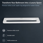 Plantex 20 Inch Acrylic Towel Hanger for Bathroom/Towel Rod for Kitchen/Napkin Holder/Stand/Towel Bar for Bathroom - Pack of 1 (VIW-126, White)