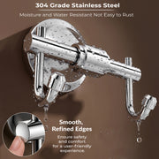 Plantex 304 Grade Stainless Steel Robe Hook/Cloth Hanger/Robe Hooks for Bathroom/Wall Hanging/Bathroom Accessories - Chrome (Niko)