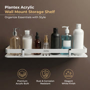 Plantex Acrylic Bathroom Shelf/Shelf for Bathroom Wall/Bathroom Shelf Rack/Kitchen Organiser/Stand (15x5 Inches-White)
