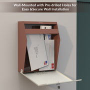Plantex Letter Box/GI Steel Suggestion Box for Office with Key Lock/Post Box for Gate Home/Complaint Box/Wall Mounted Mail Box - (Orchid & Ivory)