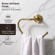 Plantex 304 Grade Stainless Steel Round Towel Holder for Washbasin/Bathroom/Towel Ring/Napkin Ring for Kitchen/Bathroom Accessories - Daizy (Antique)