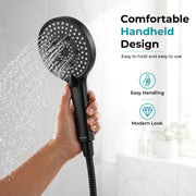 Plantex Hand Shower for Bathroom/5 Mode Multifunctional Shower/5-Inch ABS Plastic Silicone Handheld Shower Head/Easy Mode Switching – (Black, APS-8607)