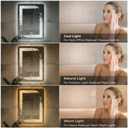 Plantex LED Mirror for Wash Basin with 3 Tone/Designer Mirror for Living Room/Bedroom/Dressing Room - Rectangle Shape (18 X 24 Inch)