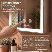 Plantex 304 Stainless Steel Bathroom Mirror Cabinet/Mirror Cabinet for Wash Basin/Bathroom Organiser with Mirror -Chrome (16x24 Inch/LED, Defogger & Bluetooth)