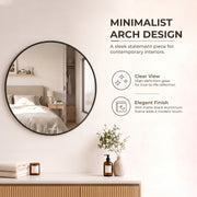 Plantex Aluminium Frame Mirror for Wall/Round Wall Mount Mirror for Bedroom/Dressing Room/Living Room/Entryway - (20 Inch-Black)