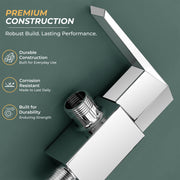 Plantex Angle Valve with Wall Flange & Teflon Tap/Angle Cocke for Bathroom/Bathroom Accessories -Chrome (Celesiya-1244)