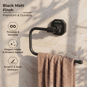 Plantex 304 Grade Stainless Steel Napkin Holder/Towel Hanger/Napkin Ring for Wash Basin/Towel Holder for Kitchen/Bathroom Accessories - Nipron (Black)