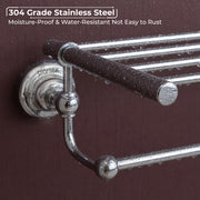 Plantex 304 Grade Stainless Steel 24 inch Towel Rack for Bathroom/Towel Stand/Hanger/Bathroom Accessories - Skyllo (Chrome)